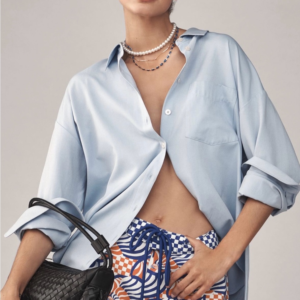 FARM Rio Blue and Orange High Waist Shorts